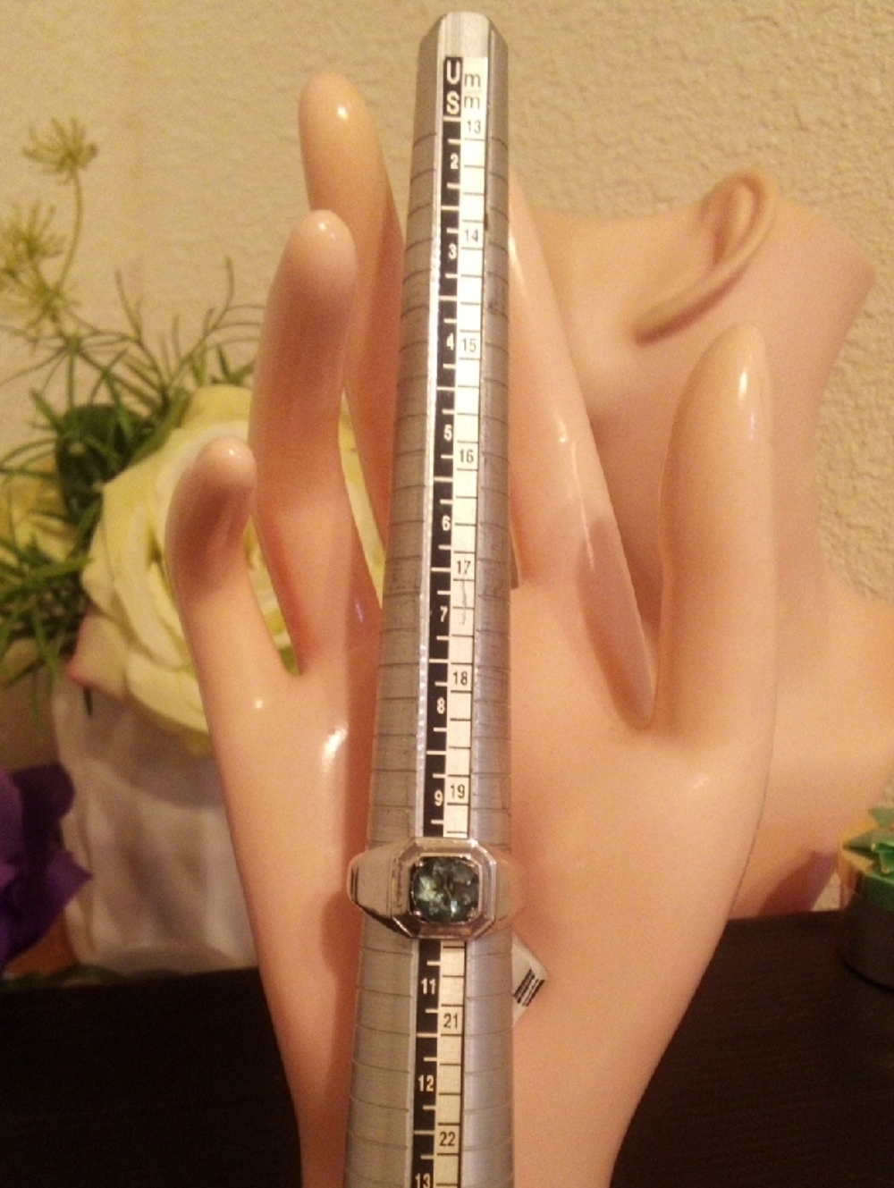 Sterling Silver Green Gemstone Ring‎ - Women Jewelry